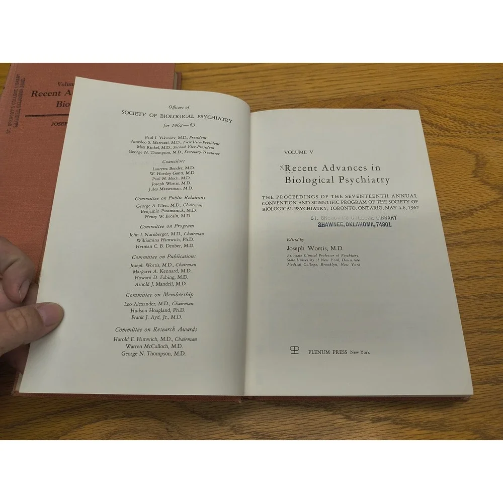 Joseph WORTIS Recent Advances in‎ Biological Psychiatry Volumes 4, 5, 6 & 7